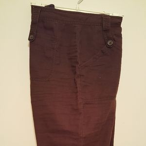 Women's Brown Cargo Capri's.